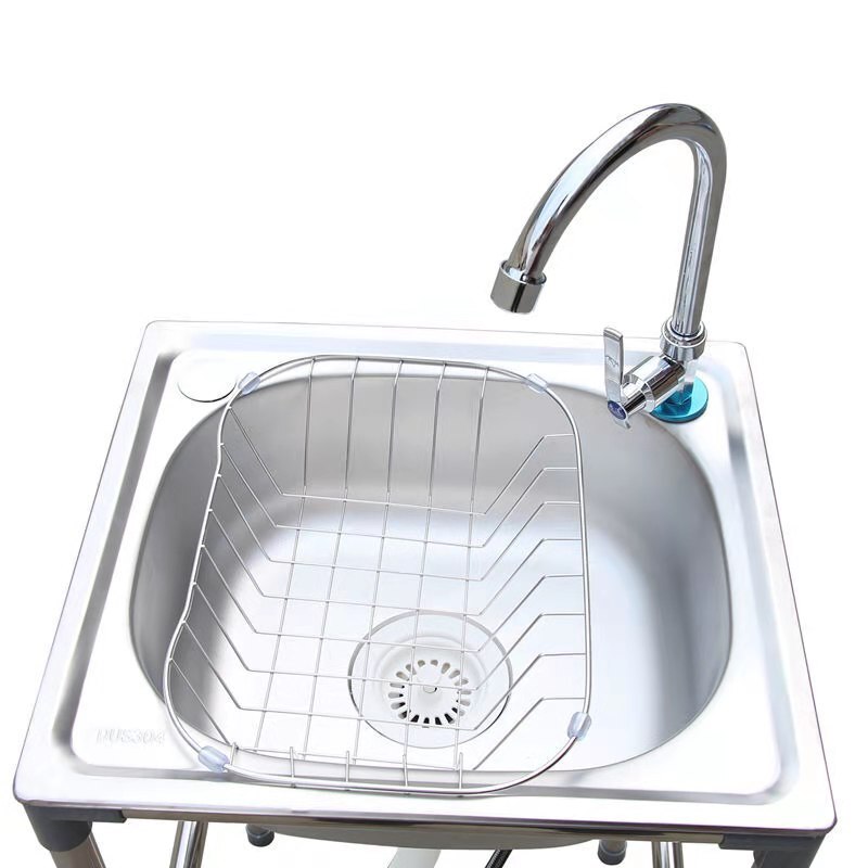 Bathroom stainless steel wash basin single basin with bracket wash basin wash basin wash basin single basin with shelf: Default Title