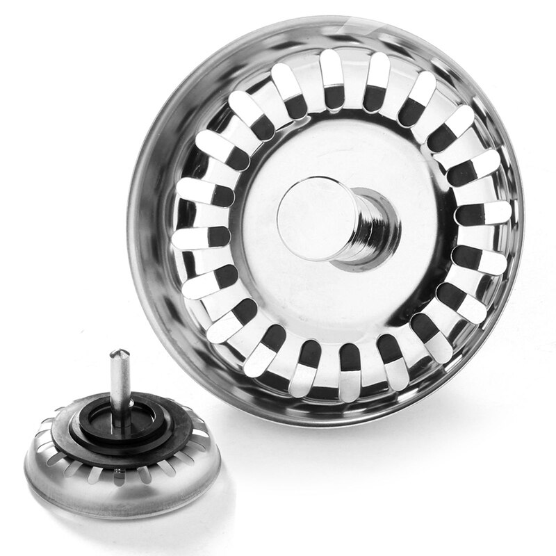 2x Keuken Afval Rvs Spoelbak Zeef Plug Drain Stopper Filter Mand