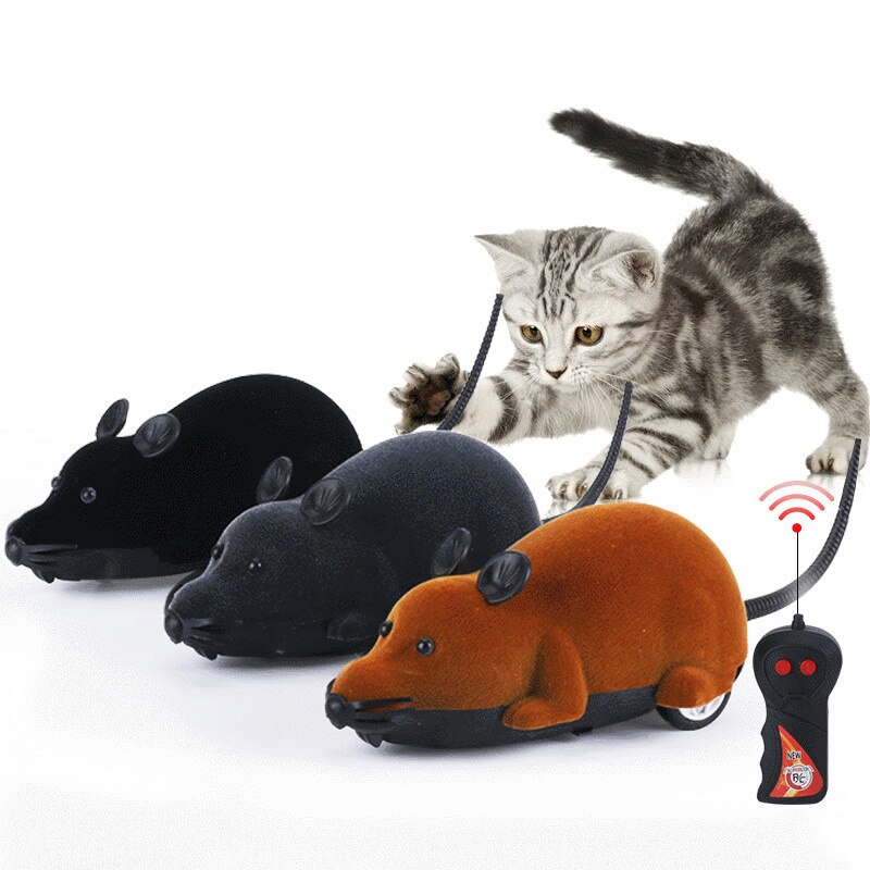 Cat Toys Remote Control Wireless RC Simulation Mouse Toy Electronic Rat Mice Toy For Kitten Cat Novelty Toy