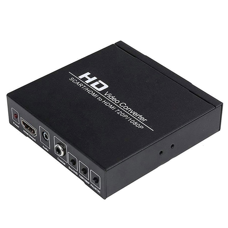 PAL / NTSC SCART and HDMI to HDMI Video Converter Box 1080P Upscaler with 3.5mm and Coax o Output for Game Consoles / DVD /: Default Title