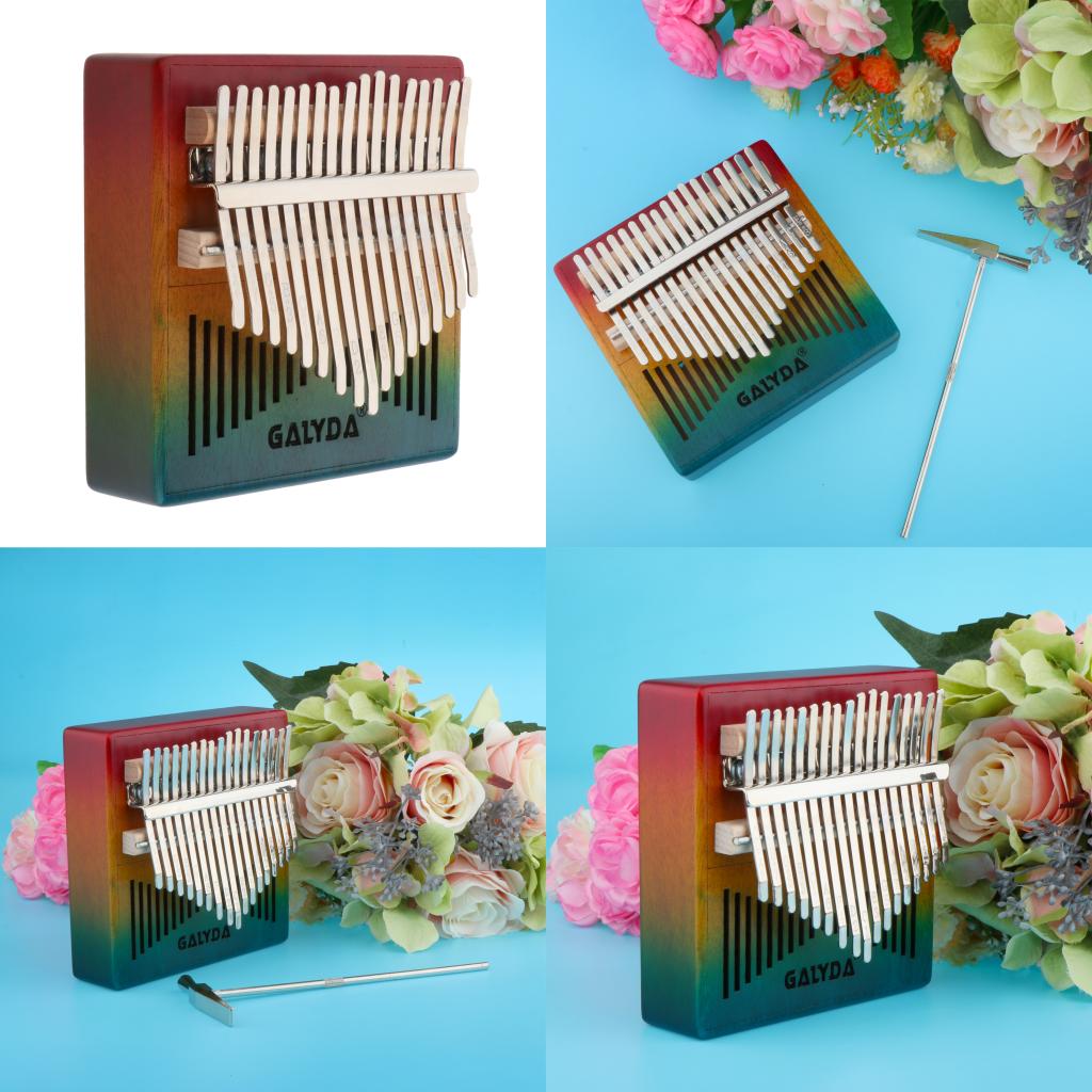 17 Keys Kalimba Mahogany Wooden Thumb Piano Mbira Keyboard Instrument Tool