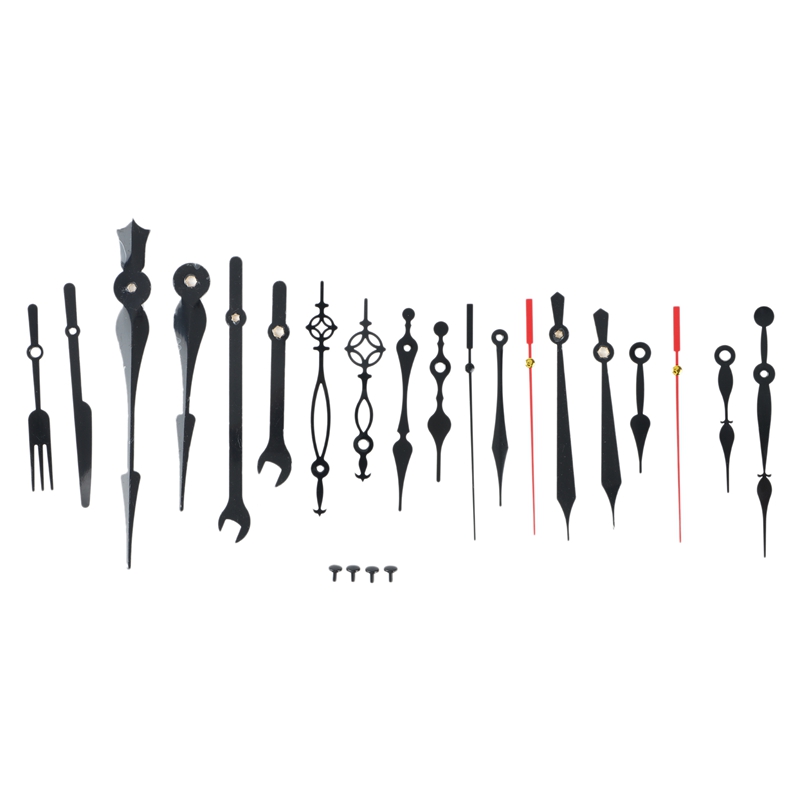 1Set DIY Clock Hands Metal Aluminum Material Quartz Clock Accessory DIY Clock Kits (15 Sizes)