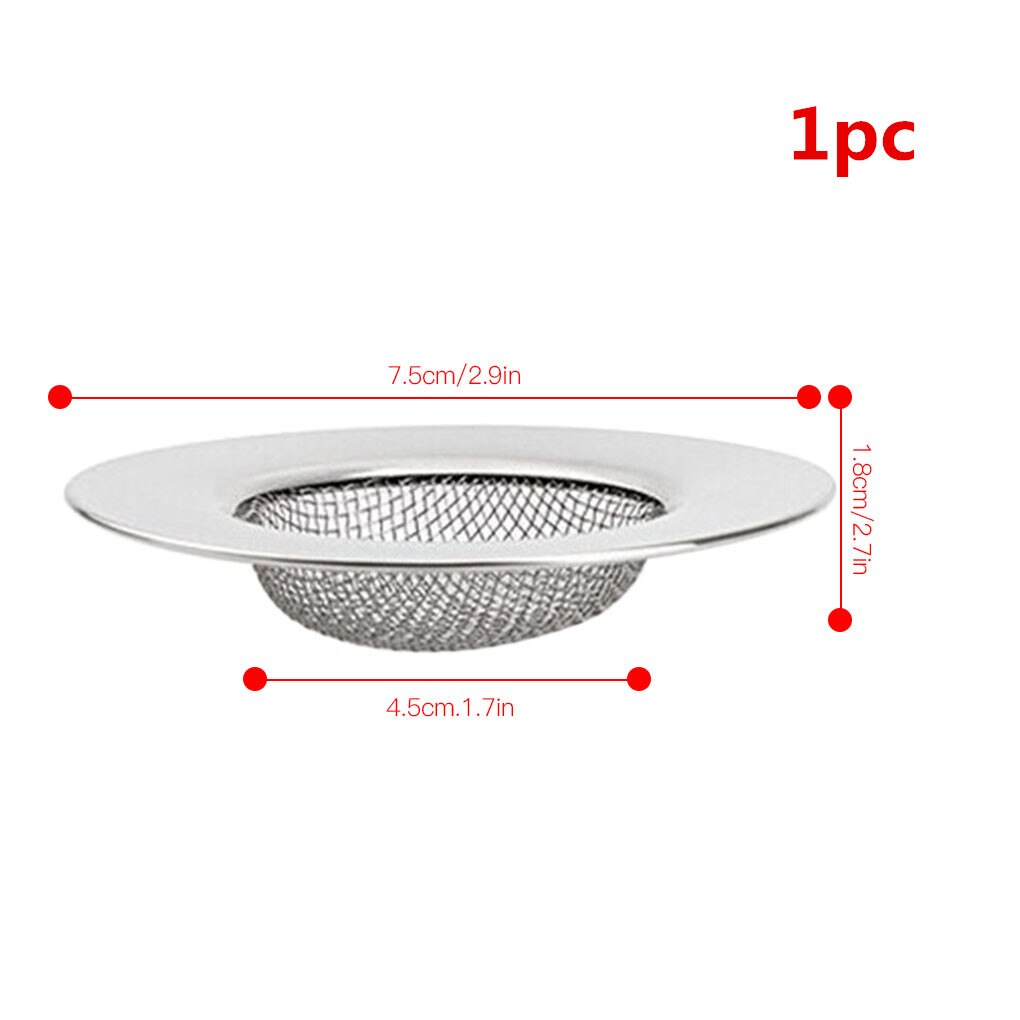 7.5cm rostfria köksfilter diskhoar sil avloppshål fälla metall diskbänk sil bad diskbänk avlopp hårfångare: 1pc