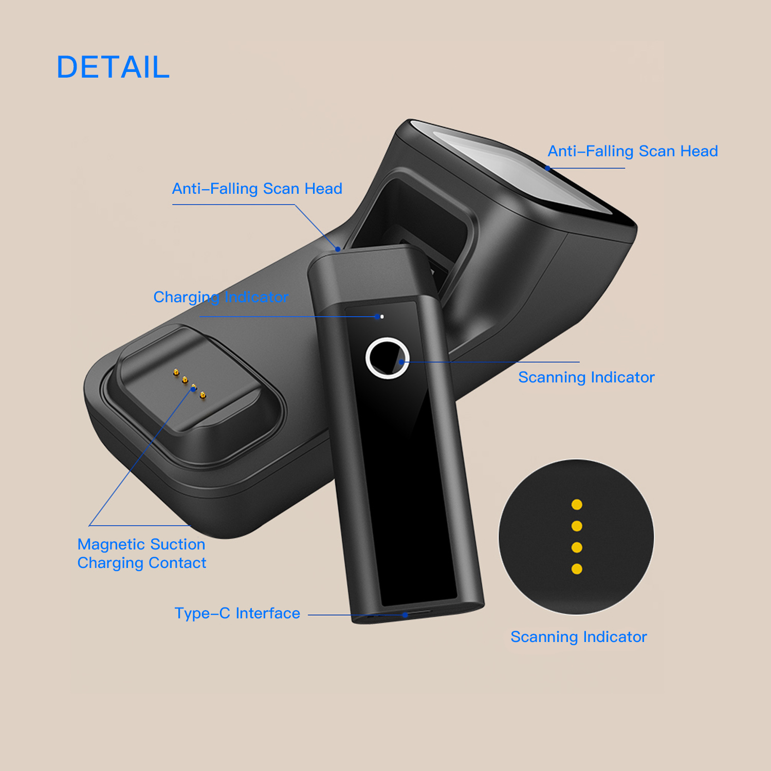 Barcode Scanner Handheld 1D/2D/Qr Bar Code Reader Ondersteuning Bt 2.4G Draadloze Usb Bekabelde Verbinding Met opladen Scannen Base