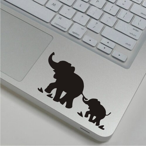 Cute Elephant Decal Vinyl Stickers Suitable for MacBook Air Pro Retina 11 12 13 15 17 inch Laptop Trackpad Skin Stickers: WS-black (150)