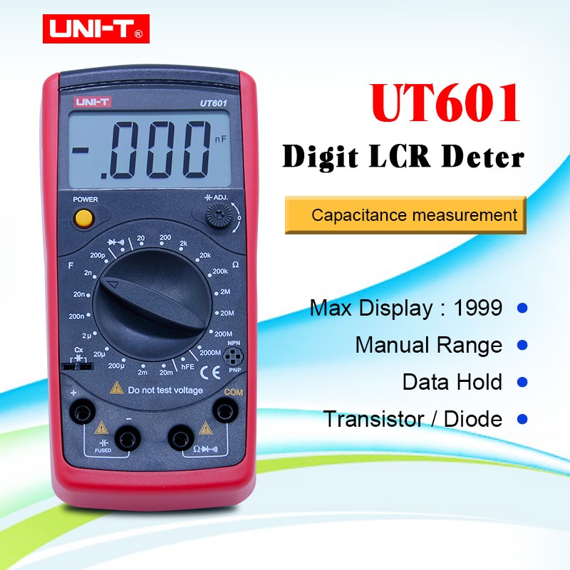 UNI-T UT601 Digital Capacitance rel meter Ohmmeters Capacitor Resistor w/Diode & Continuity Buzzer