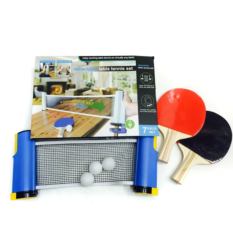 Table Tennis Net Assembly Suit Including Ping Pong Racket Ping Pong Balls Retractable Table Tennis Net Portable For Any Table