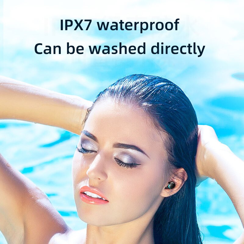 Draadloze Oordopjes Bluetooth Hoofdtelefoon F9 Waterdichte Deep Bass Koptelefoon Met Portable Power Banken Met Mic Headset Led Display