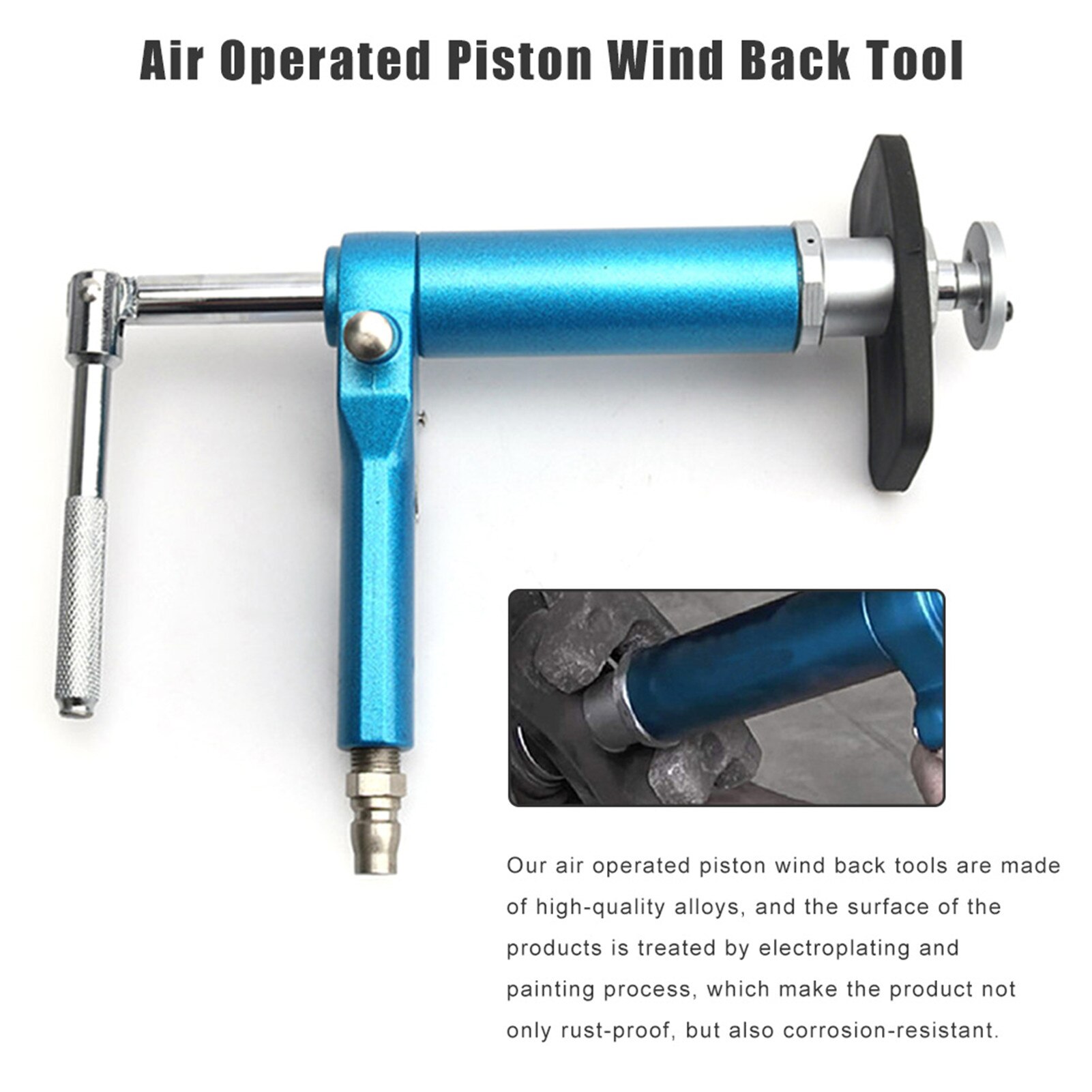 Pinza de freno neumática para coche, pistón operado por aire, herramienta de servicio de viento trasero, pinza de freno de disco trasero