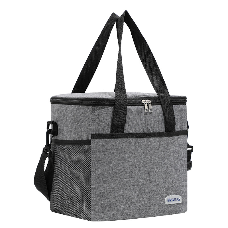 Thermal Cooler Ice Bags Work Lunch Box Bag Food Carrier Portable Travel Picnic Insulated Handbags for Women Men Shoulder Bag: SKY BLUE