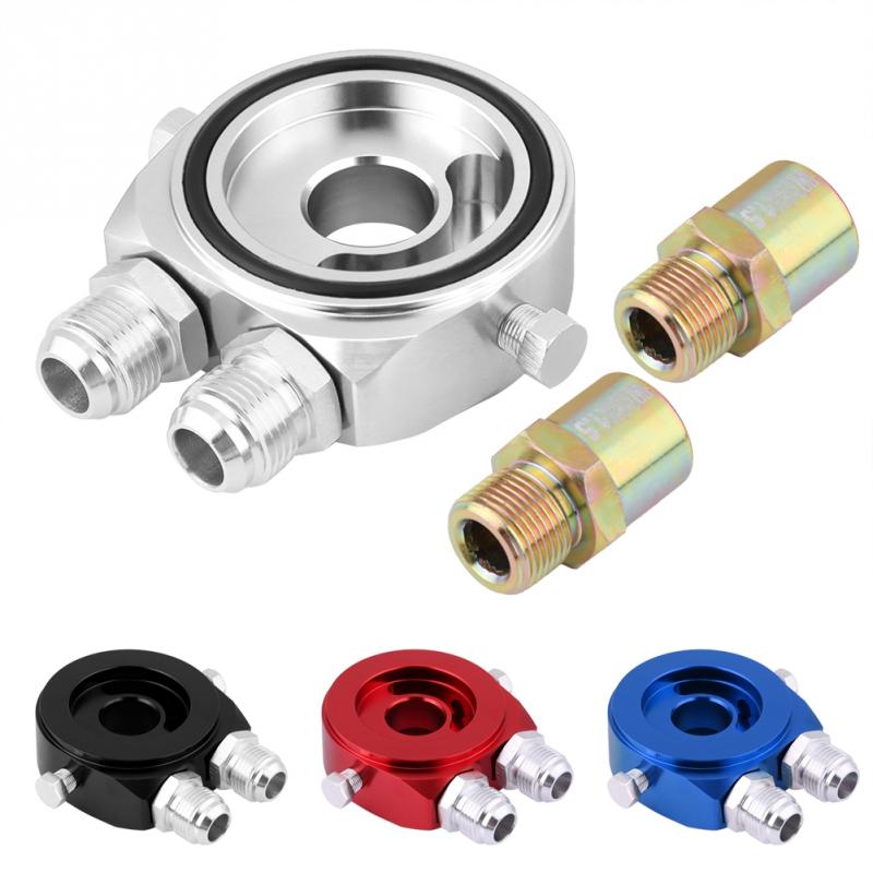 Filtro de aceite de aluminio M20 x 1,5, adaptador de placa sándwich, Kit de enfriador de aceite 18 NPT, adaptador sándwich, indicador de aceite, novedad