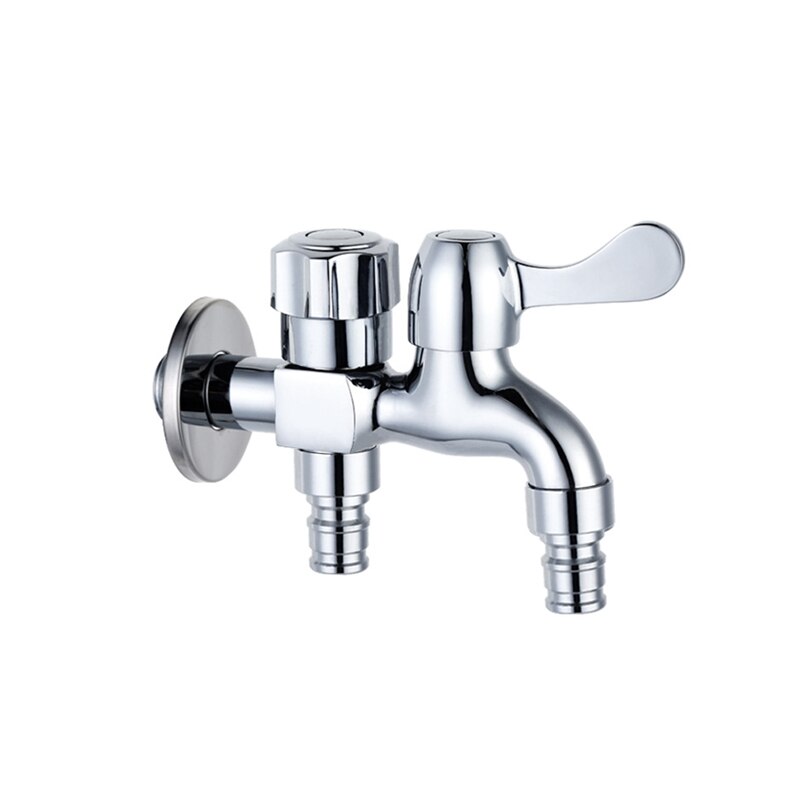G1/2 'Bibcock 2 Water Outlet Wasmachine Kraan Tap Dubbele Uitloop Tuin Outdoor Water Tap messing Verchroomd: D
