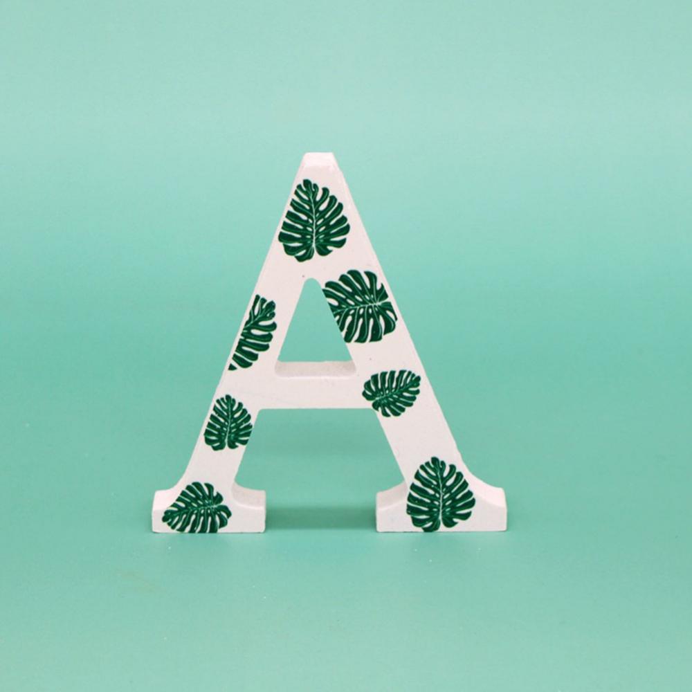 1Pc A to Z Summer White Tropical Plant Wooden Letter English Alphabet DIY wood Art Home Wedding Party Decoration