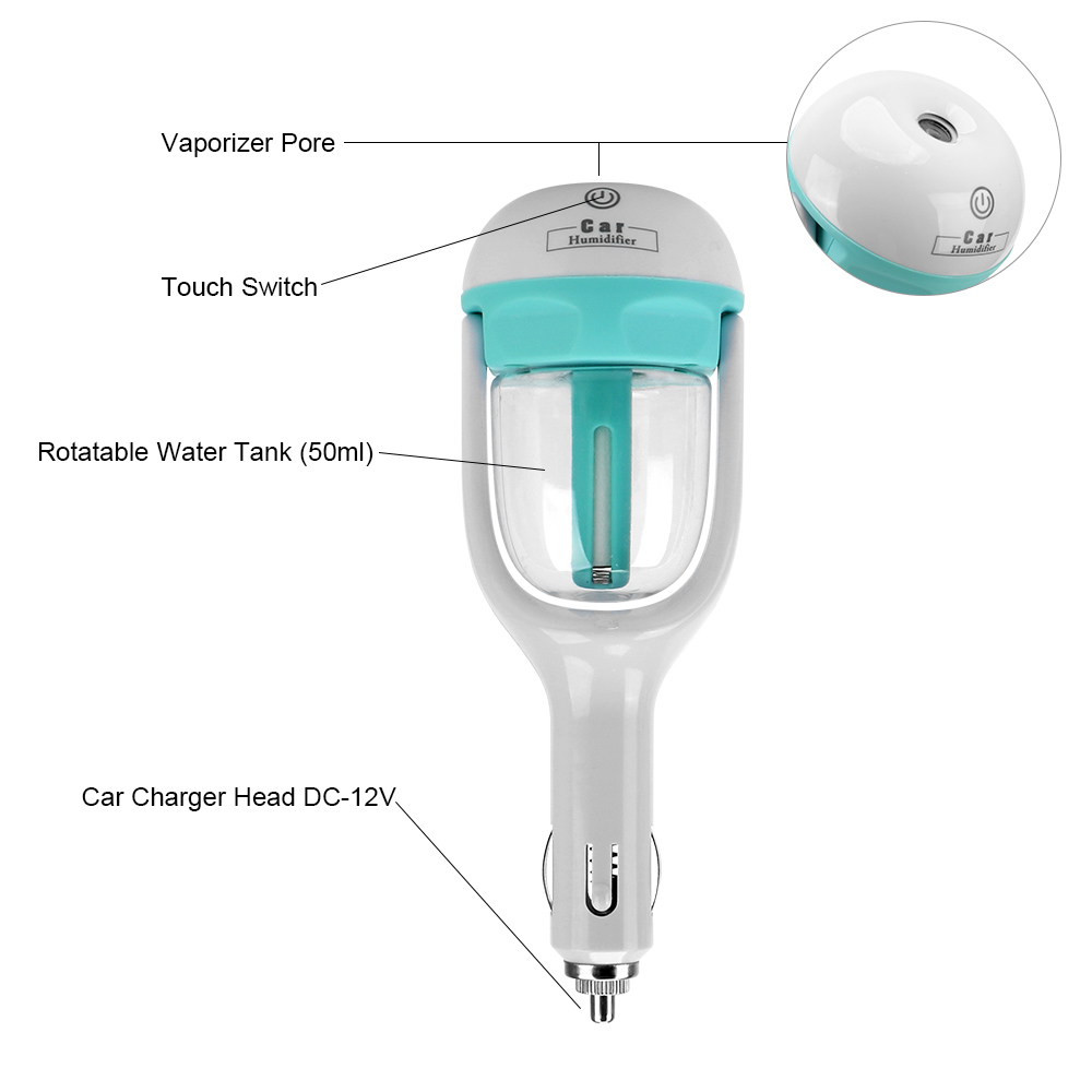 LEEPEE 12V Mini Air Freshener Essential Oil Aroma Diffuser Air Purifier Aromatherapy Mist Maker Car Steam Humidifier