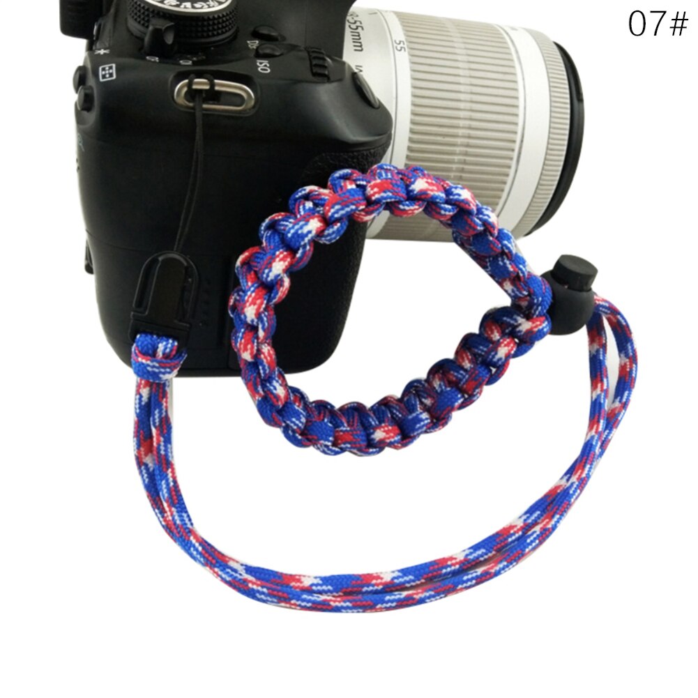 For DSLR Camera Leather Grip Wrist Hand Strap Hand-made Parachute Rope Camera Wristband: 07