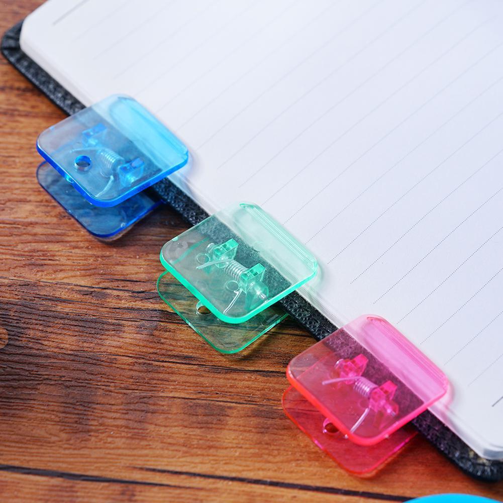 4Pcs Multicolor Acrylic Clamp Paper Clips Ticket Holder Paper Documents Organizer Bookmark Binder Clip