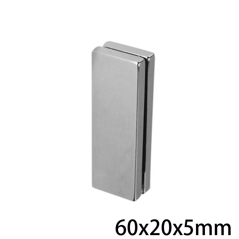 1 ~ 20 Pcs 60X20X5 Krachtige Magneten 60mmX20mm N35 Neodymium Magneet 60X20X5mm Permanente Ndfeb Magneten 60*20*5 Mm Groot Vel Magneet