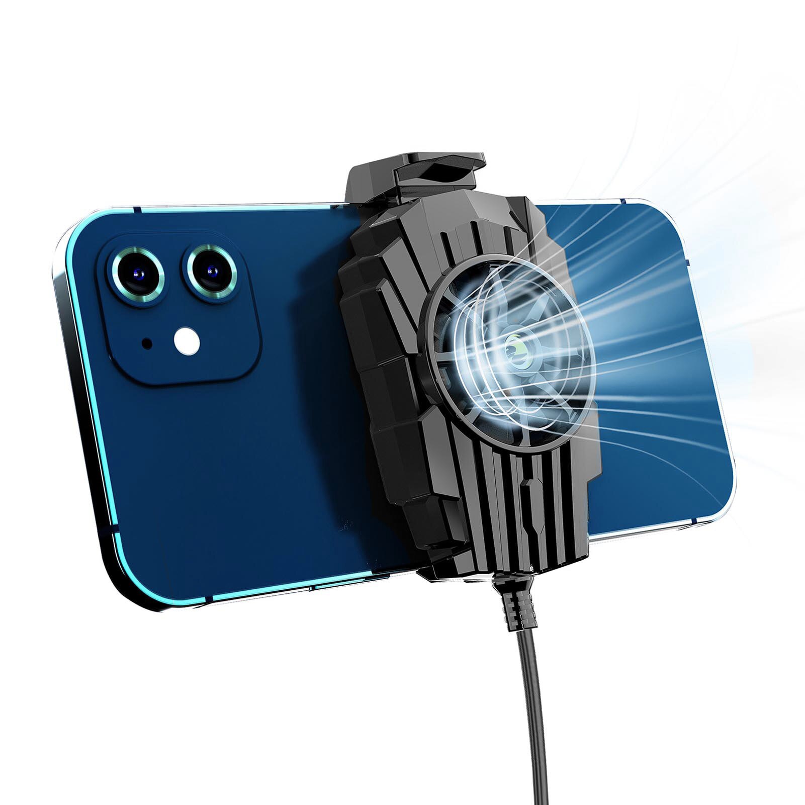 Zasilany przez USB wentylator chłodzący gra telefon komórkowy Cooler telefon komórkowy Radiator Snap-on narzędzie chłodzące dla IPhone/Huawei/Xiaomi: Default Title