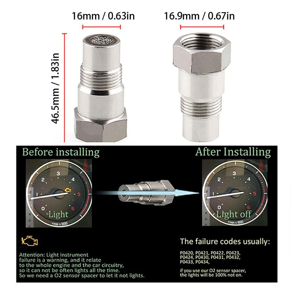 Car Oxygen O2 Sensor Adapter CEL Fix Check Engine Light Eliminator M18*1.5 Extender Adapter Fitting Eliminator Test Pipe