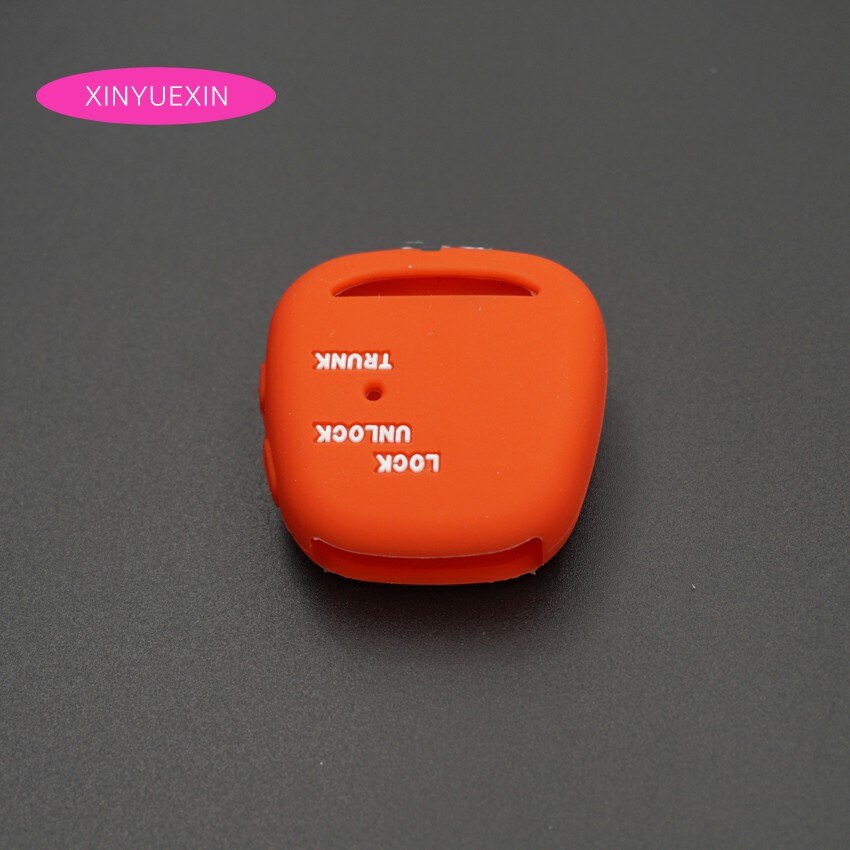 Xinyuexin Silicone Rubber Car Key Cover Fob Case for TOYOTA Altezza Wish Carina TWO Button on Side Remote Key Car Styling: Red