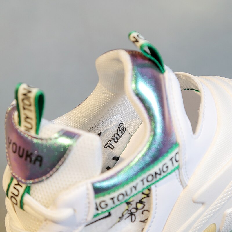 Fujin kvinders sneakers sko kvindelige efterår sko kausal lavvandet tyk bund åndbare platform sko: Blå / 8.5