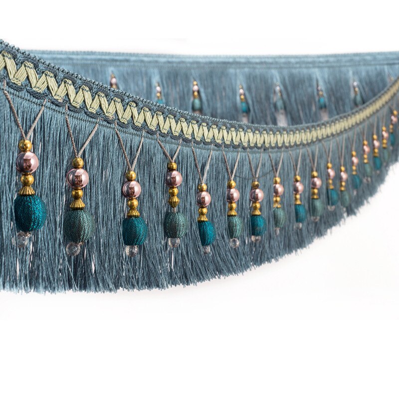 Garniture de gland de rideau de couture, robe de danse à franges de ruban de dentelle, vêtement de scène, bord de rideau de maison, accessoires décoratifs d'artisanat de bricolage, 3m: Or