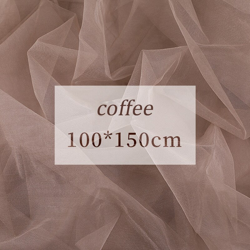 INS Style photographie accessoires manucure photographie accessoires arrière-plan gaze photographie arrière-plan tissu couleur unie: 100x150cm coffee