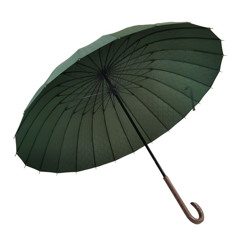 Paraguas largo con mango de madera para hombre y mujer, sombrilla de con 24 varillas, resistente al viento y al agua, ultraligero: Default Title