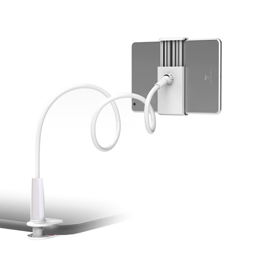 Universal Long Arm Tablet Stand Holder For Samsung Ipad Air Mini Huawei Xiaomi Mipad 4.0 To 11 inch Phone Tablet Stand Holder: white