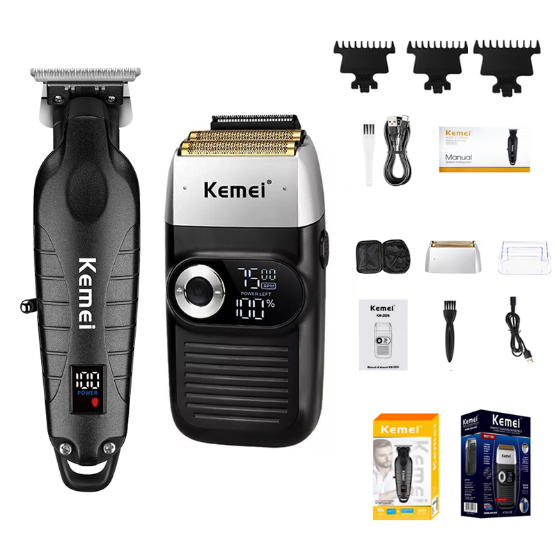 Kemei KM-2293, km-2290, km-2026 nouvelle tondeuse à cheveux avec écran LCD, tondeuse à cheveux électrique, rasoir, tondeuses à cheveux pour hommes pour Salon: Rouge