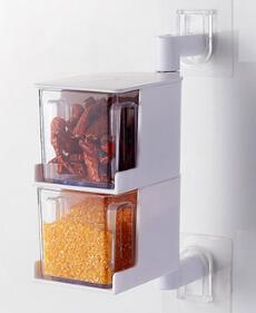 Étagère à épices murale rotative | Multi-niveaux, support mural, boîte de rangement d'assaisonnement, bocaux organisateur récipients condiments, outils de cuisine OK 0624 1 pièce: Vert clair