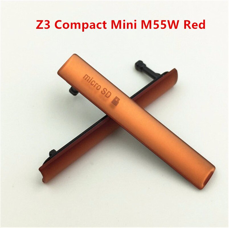 Cubierta de puerto de carga USB para Sony Xperia Z3 mini Z3 Compact M55W D5803 D5833, nueva ranura para Puerto SD, 100%: Naranja