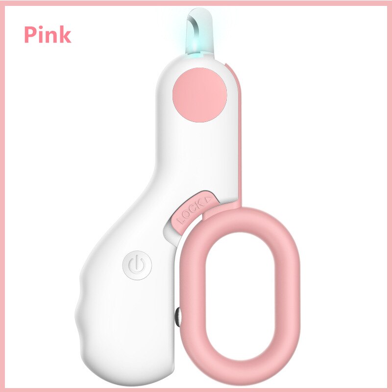 Cat Dogs Nail Clipper Cutter With Led Light Scissors, Suit for Dog Grooming Tool Trimmer Pet Nail Clippers Products: LED Pink