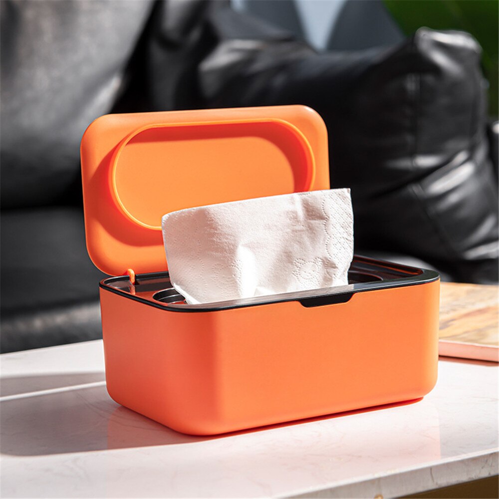 2022 Plastic Tissue Box With Lid Wet Tissue Holder Baby Wipes Paper Storage Box Paper Towel Dispenser Home Napkin Organizer