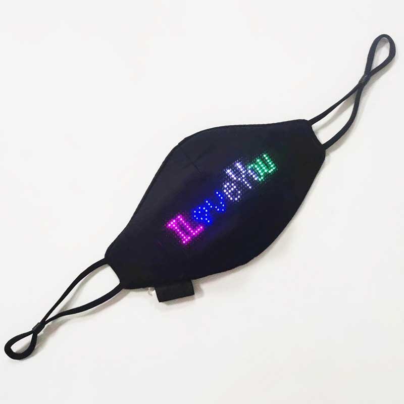 Bluetooth APP Control Unisex LED Rave Mask Image Text Animation Editable Light Mask USB Rechargeable for Parties X'mas Halloween