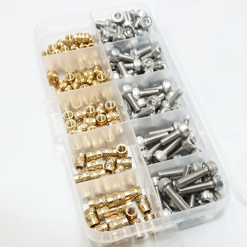 Messing Inzetmoer Met Soldeerbout Tip Set 3d Printer Melt Gekartelde Warmtedraad Insluiting Koperen Moeren 304 Roestvrijstalen Schroef