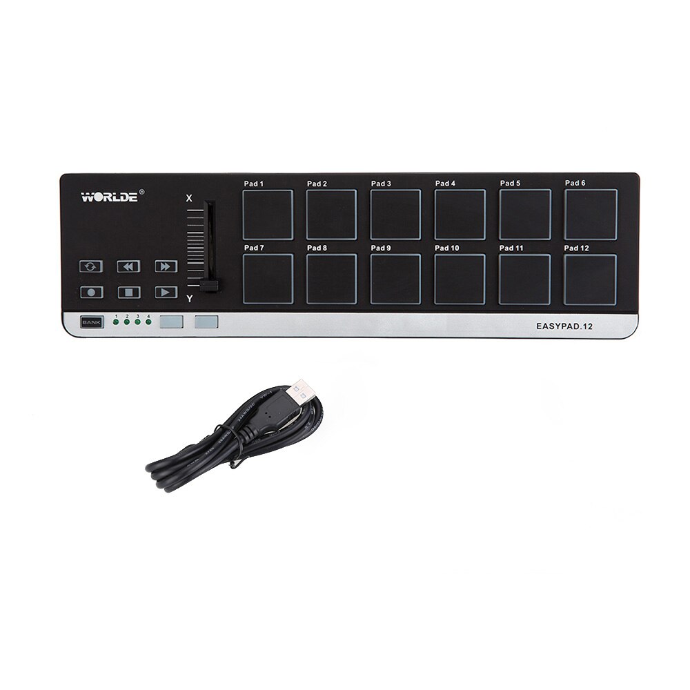 Worlde midi controller easypad .12 bärbar mini usb 12 trumplatta midi keyboard piano keyboard синтезатор midi клавиатура: Default Title