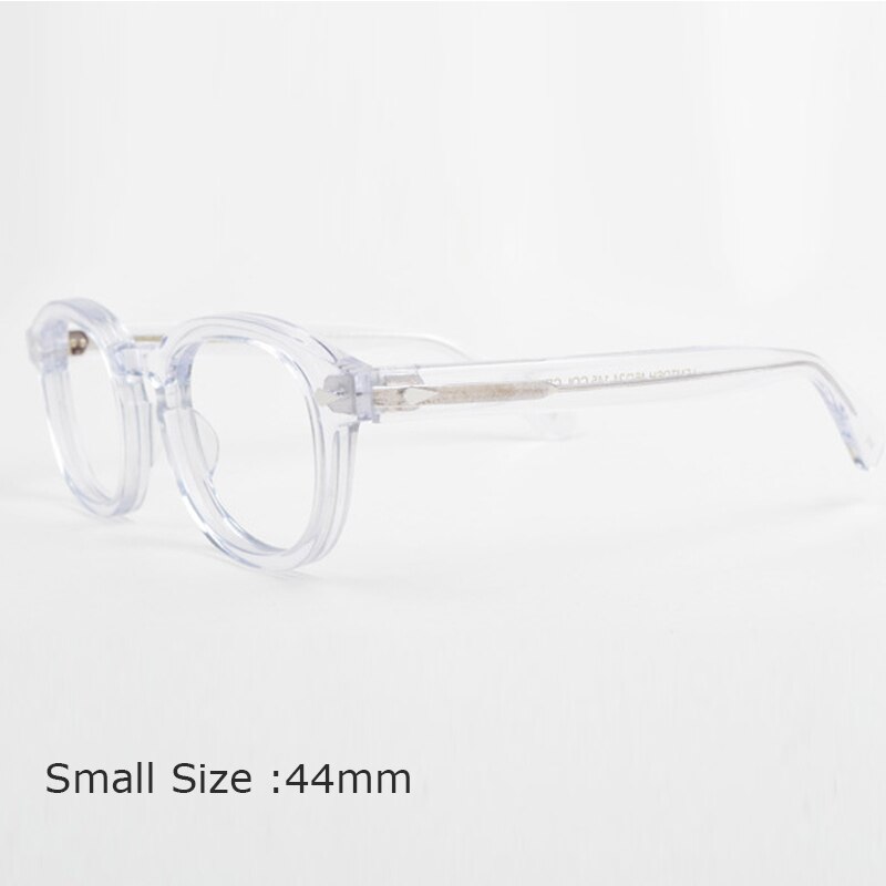 Lunettes Johnny Depp-monture de lunettes pour hommes et femmes, avec boîte et étui d'ordinateur, optique rétro, monture de lunettes, verres transparents: QF165-C12-S44mm