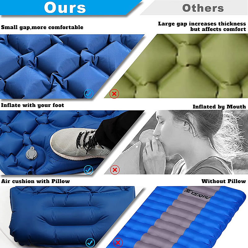 Camping Air matt mat Ultralight Inflatable mattress in tent hiking trekking Portable Travel Folding bed sleeping pad