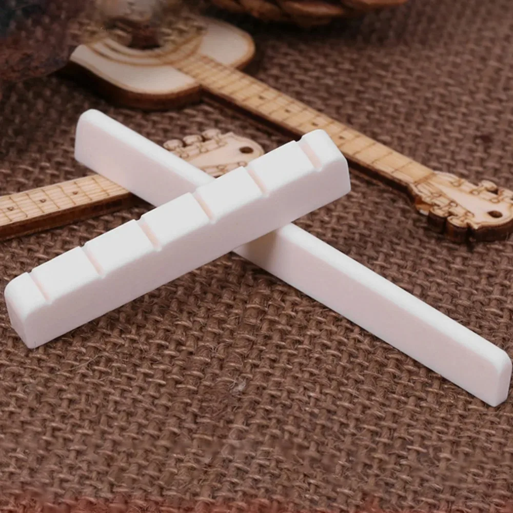 1 Pc 6 Snarige Bone Klassieke Gitaar Brug Zadel Of Moer Witte Bone Brug Vervangende Onderdelen Real Bone Gitaar moer Zadel