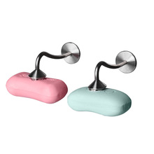 Soporte de jabón magnético de acero inoxidable montado en la pared, escurridor de jabón, suministros de baño LB88
