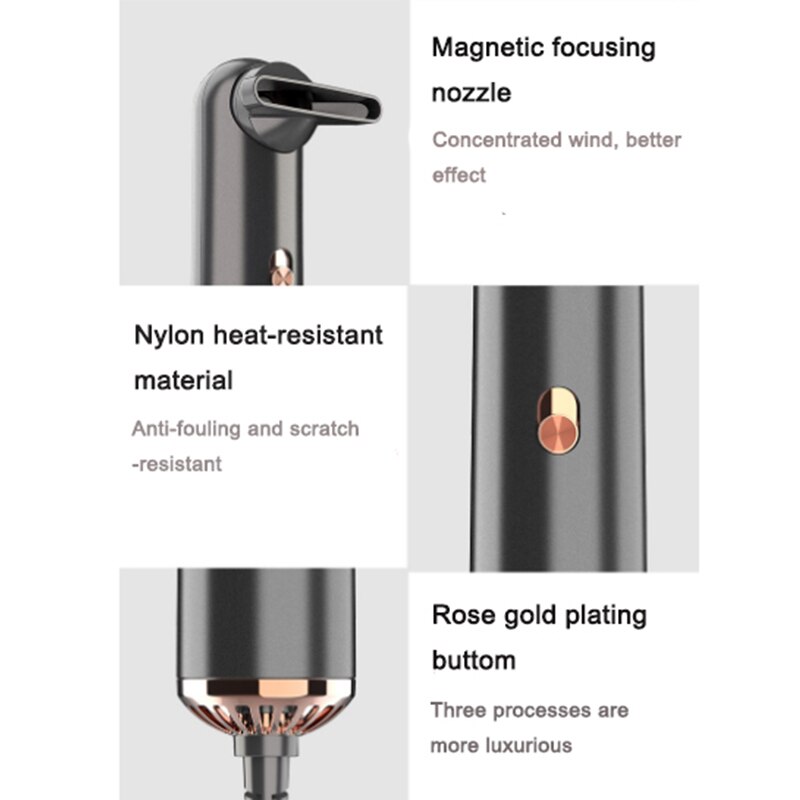 Föhn Met Diffuser En Nozzles Krachtige Föhn Voor Sneldrogende Compact &amp; Lichtgewicht Reizen Draagbare Haardroger