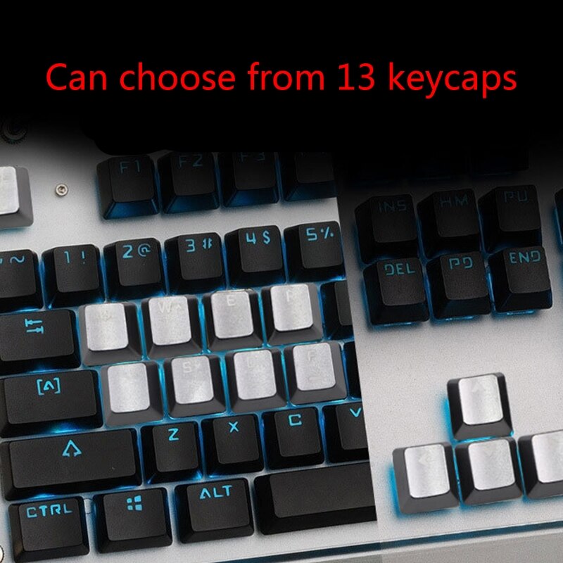 Teclado mecánico sin palabras reemplazable, teclas de Metal, casquillo de tecla de eje cruzado de flecha ESC QWERASDF