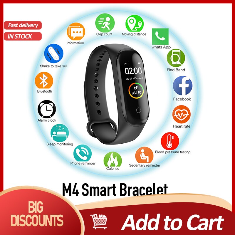 M4 Hartslag Bloeddruk Smartband Polsbandje Fitness Tracker Smart Band Fitness Tracker Smart Horloge Sport Smart Armband