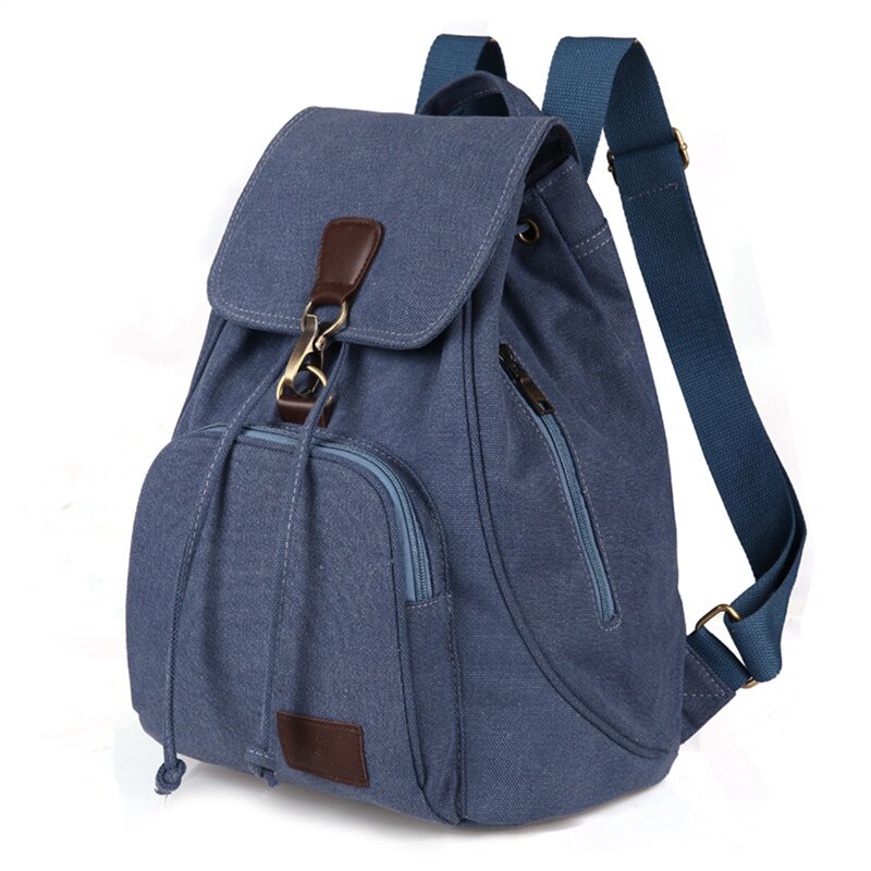 Vrouwelijke Vrouwen Canvas Rugzak Preppy Stijl School Lady Girl Student School Laptoptas Mochila Bolsas: Lake blue