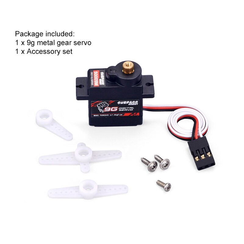 SURPASS Hobby S0017M 17g Metal Gear 1.8KG Digital Servo for RC Airplane Robot 1/18 1/16 Truck Car Boat Duct Plane