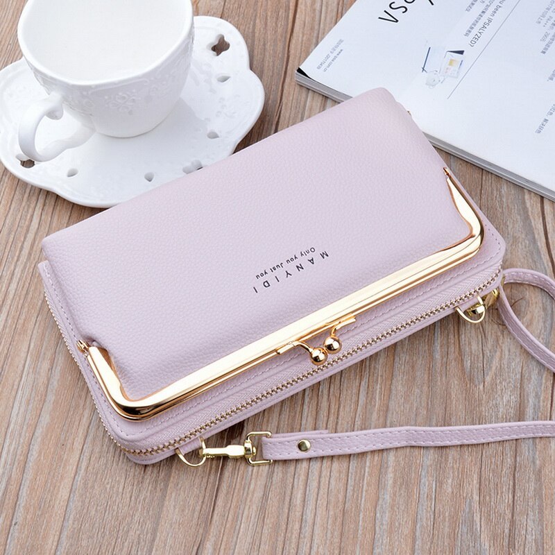 Dames portemonnee merk mobiele telefoon portemonnee grote kaarthouders portemonnee handtas portemonnee clutch messenger schouderbanden tas crossbody: E773282a