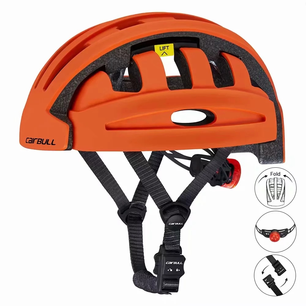 Cairbull Folding Bicycle Helmet bicycle electric scooter balance car with Rear Light Urban Foldable Riding Cyling Helmet