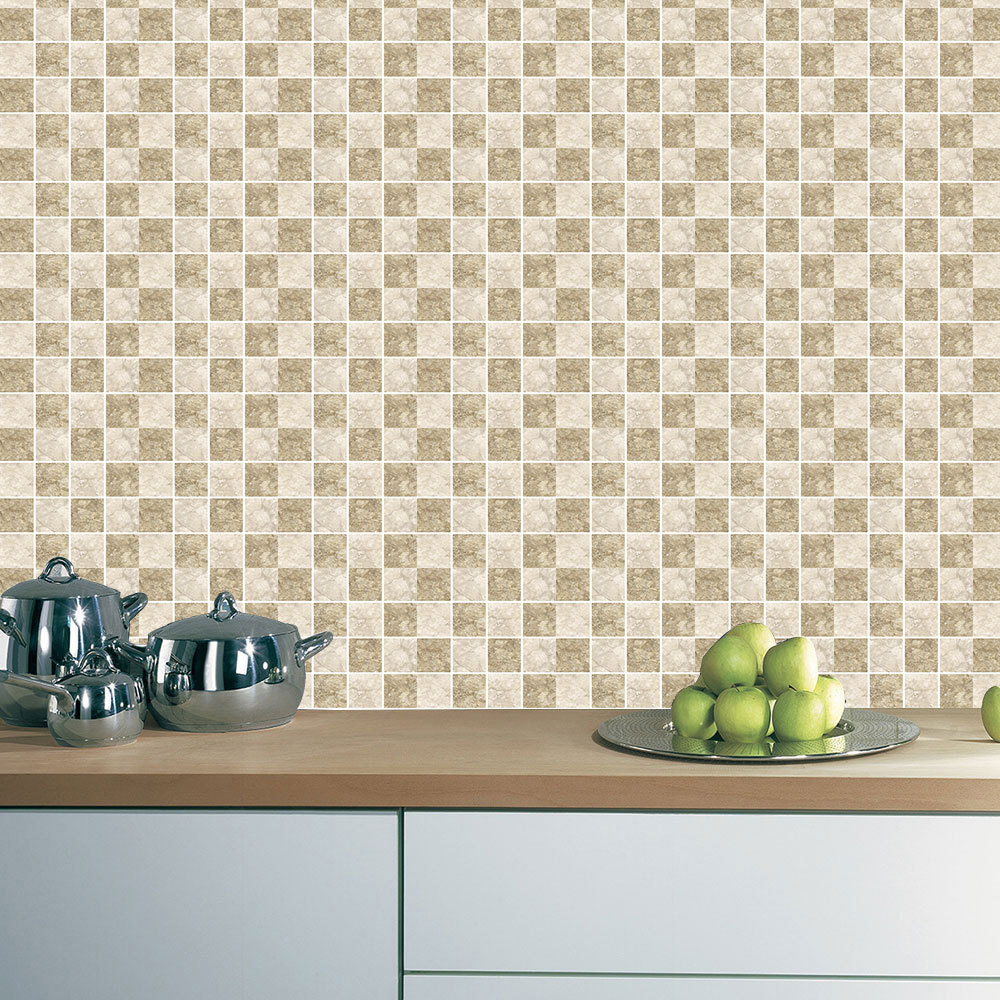 18Styles 20cm*20cm 6PCS/Set DIY Home Decor Kitchen Vinyl Self-sdhesive Wallpaper Backsplash Mosaic Tile Sticker Home Decoration