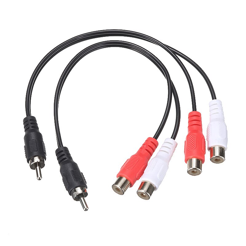 RCA Male to 2 RCA Female Audio Speaker Adapter Y Splitter Cable 6 inch Audio Stereo Amplifiers Cable